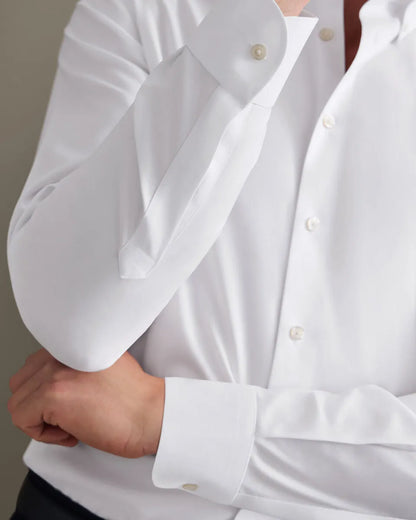 Chemise en sergé sans repassage - Blanc
