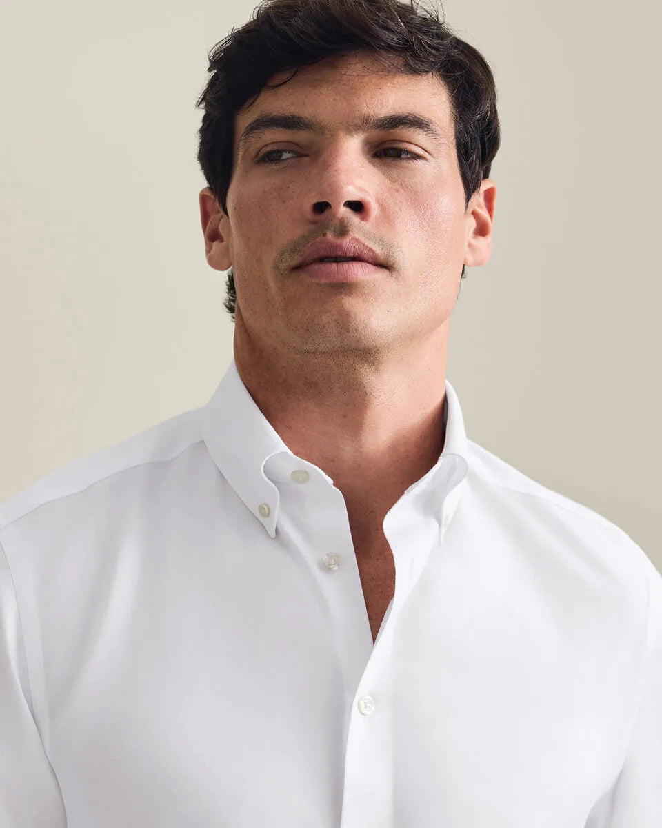 Chemise en sergé sans repassage - Blanc